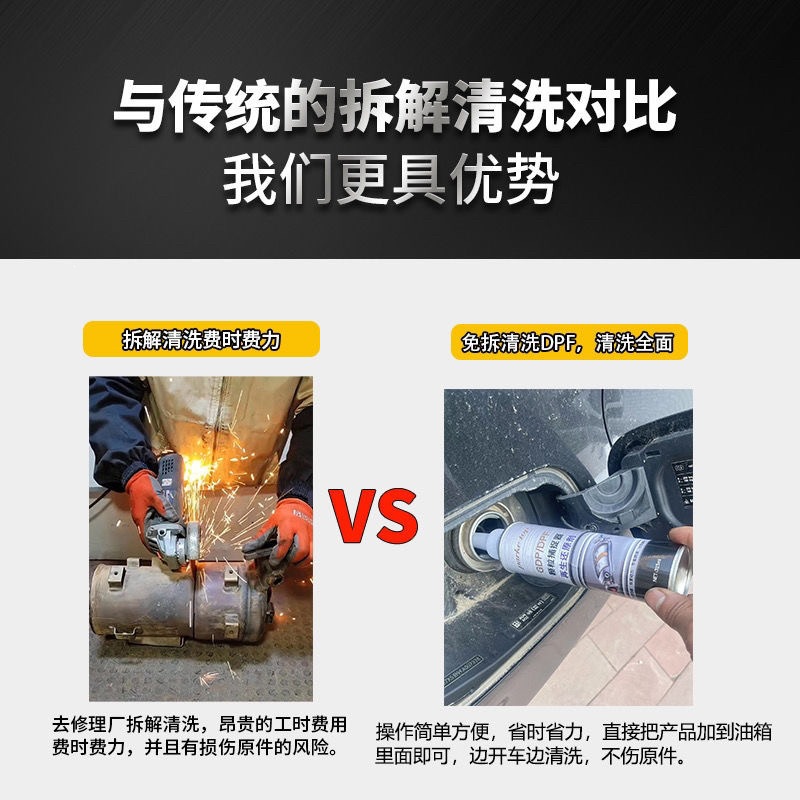 DPF particle trap cleaner, three-way catalytic converter cleaner, carbon and ash remover, extends regeneration, post-treatment, imported