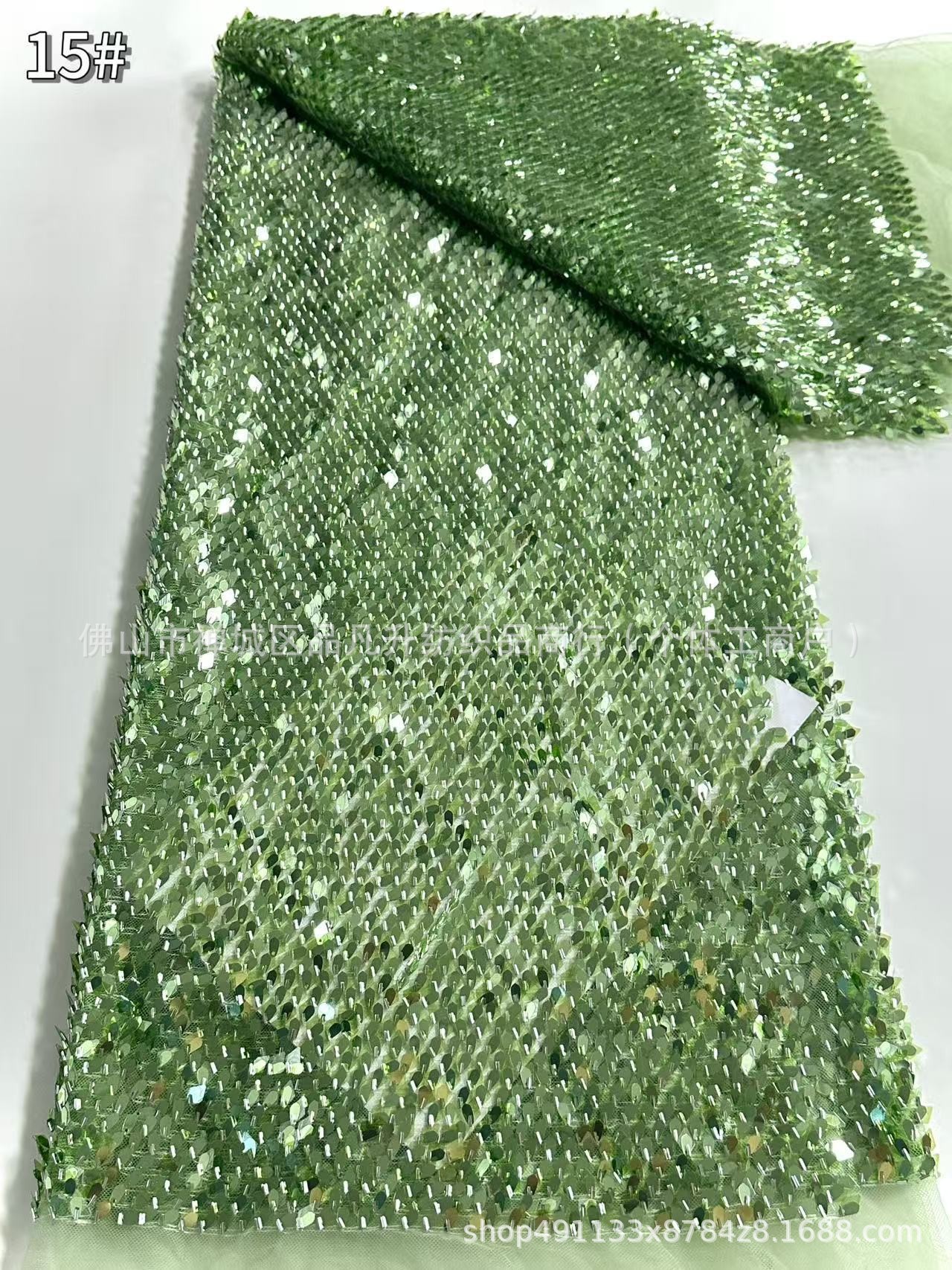 Fabricante al por mayor escamas de pescado sequin bordado tela cena brindis vestido de baile vestido de fiesta tela