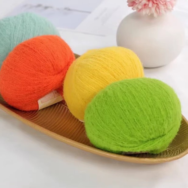 云朵糖绒绒线羊毛毡玩偶手工编织diy慕丝发卡围巾萌毛线团