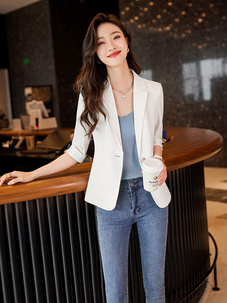 White summer retro classic suit jacket