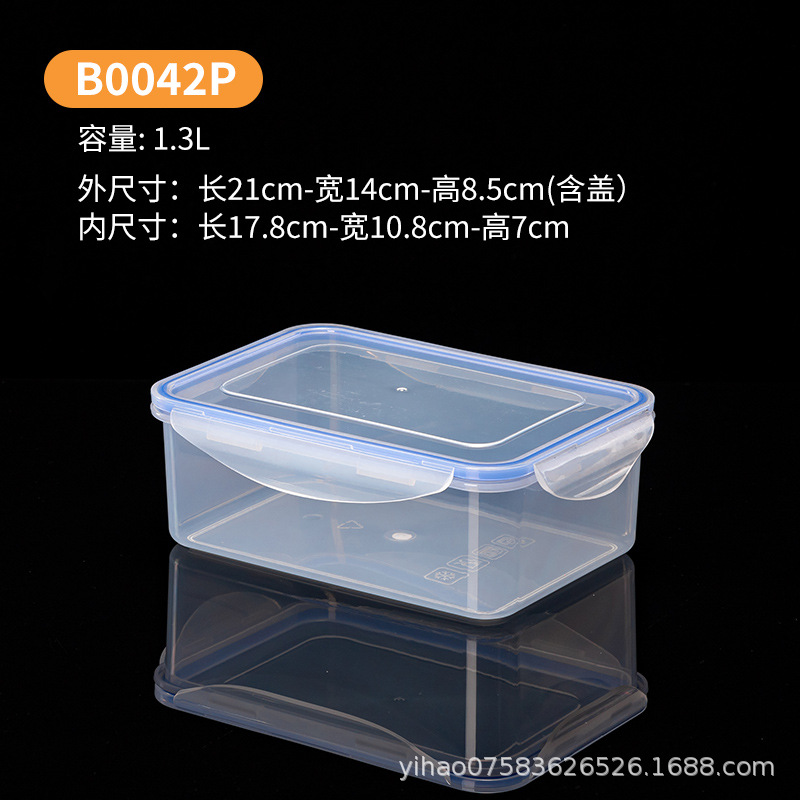 Caja de plástico de grado alimenticio refrigerador transparente refrigeración refrigeración acabado almacenamiento de alimentos frescos cocina especias caja de sellado