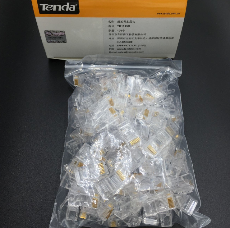 RJ45 şəbəkə kabeli üçün mis konnektor (kristal başlıq)