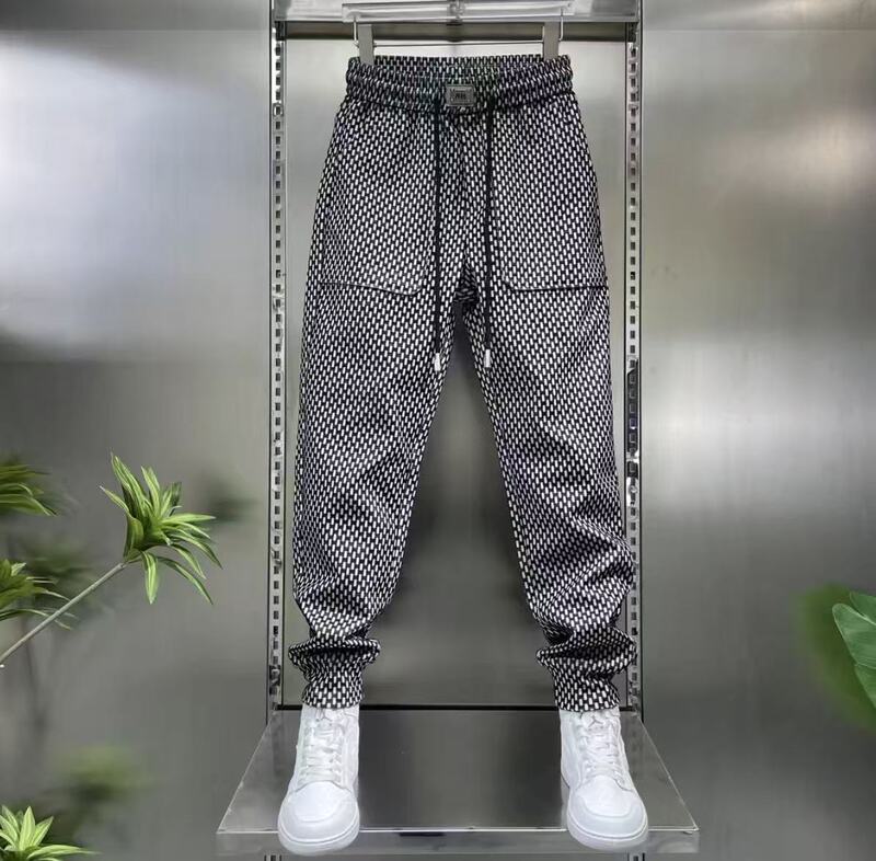 2025夏季新款弹力简约百搭款式男士休闲裤时尚高档小脚裤束脚运动|undefined