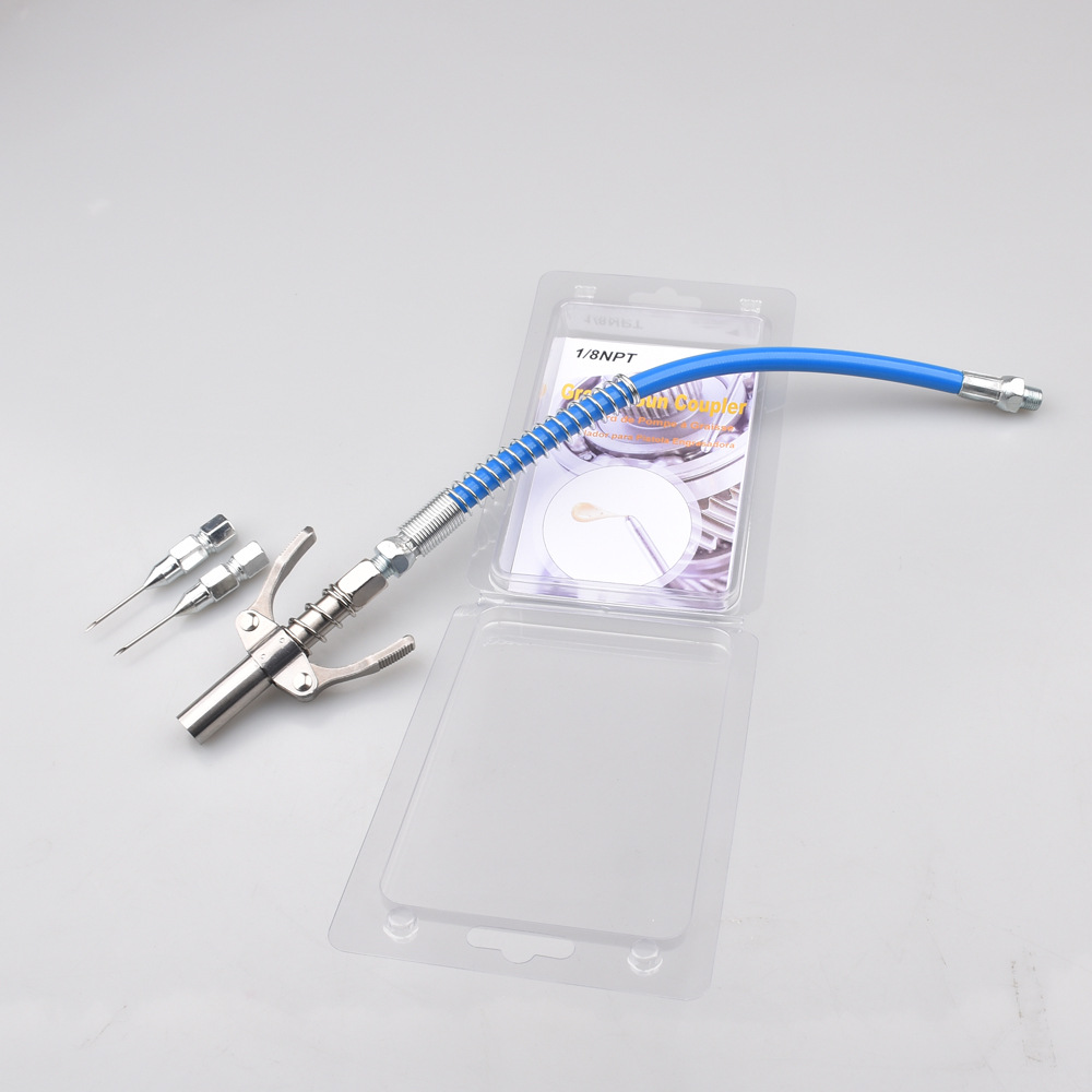 新款跨境实体店货源黄油枪打油嘴头耦合器30cm黄油管套装