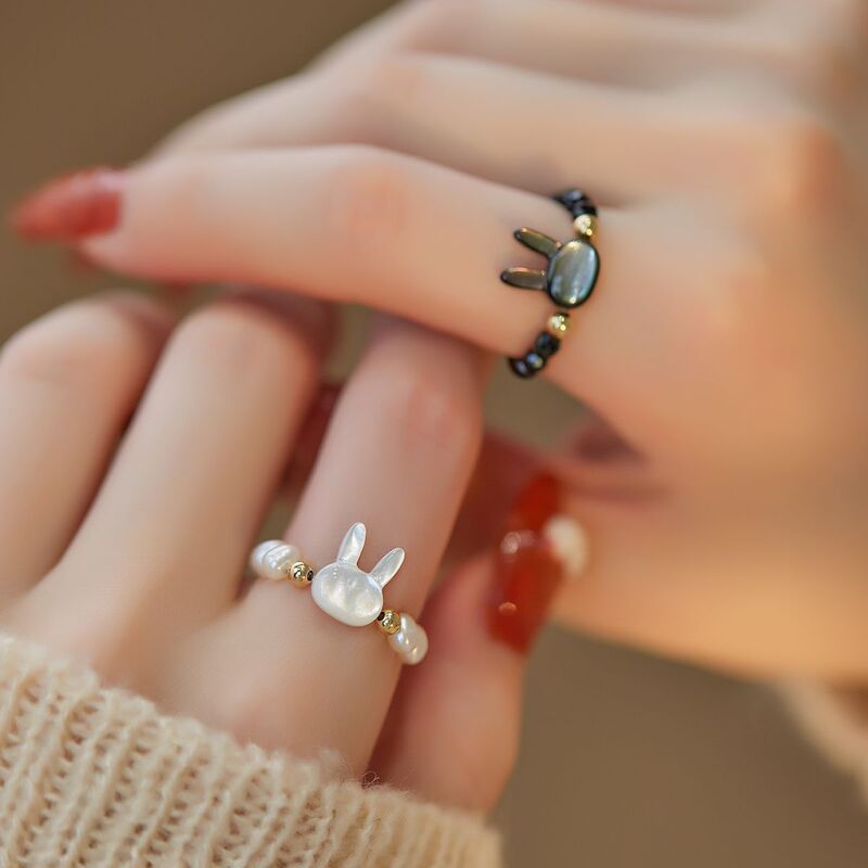 Simple Original Design Cute Rabbit Ring Rabbit Year of the Year of the Rabbit Ring Joint Tail Ring Fashion Hand Jewelry All-match Simple Original Design Cute Rabbit Ring Rabbit Year of the Year of the Rabbit Ring Joint Tail Ring Fashion Hand Jewelry All-match