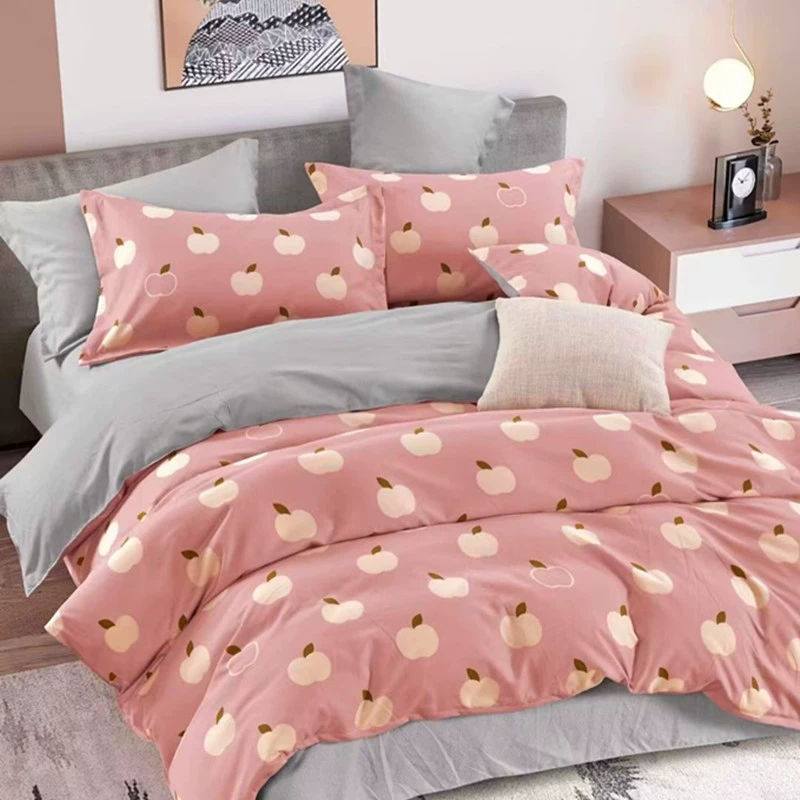 Комплект постельного белья из четырех предметов, из стираного хлопка, простой пододеяльник, в стиле простыни, подходит для всех сезонов, приятный для кожи пододеяльник, одинарный пододеяльник для двуспальной кровати