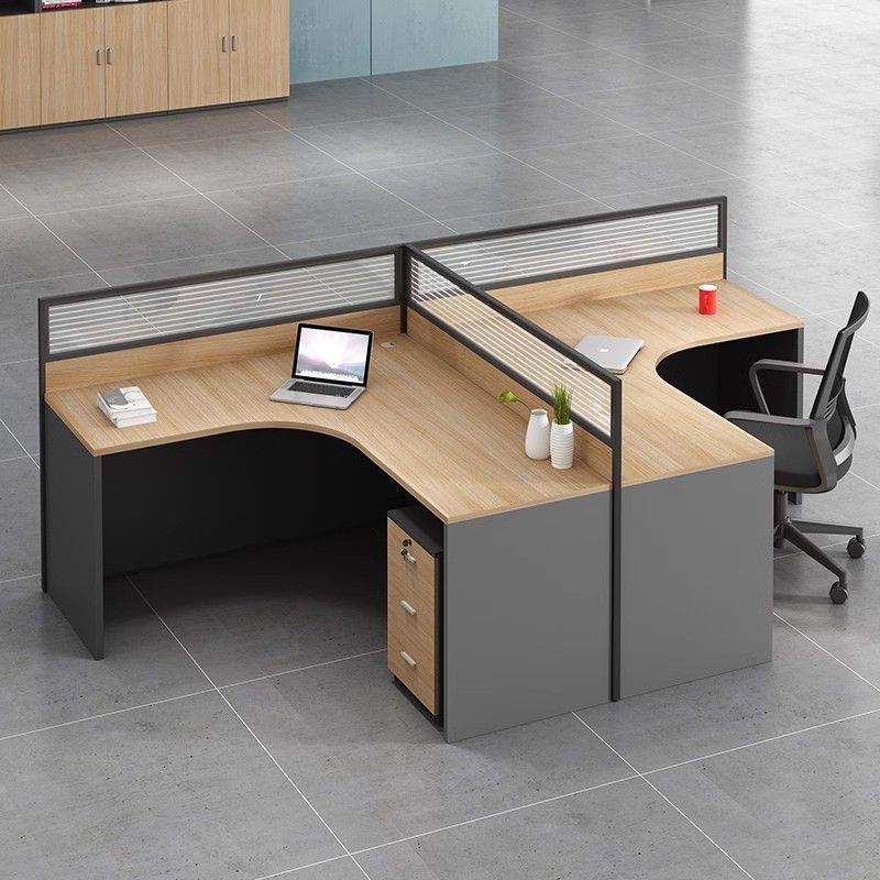 Office Desk and Chair Set, Office Staff Workstation with Partition, Simple Modern Double or Four-Person Financial Workstation, Computer Desk Office Desk and Chair Set, Office Staff Workstation with Partition, Simple Modern Double or Four-Person Financial Workstation, Computer Desk
