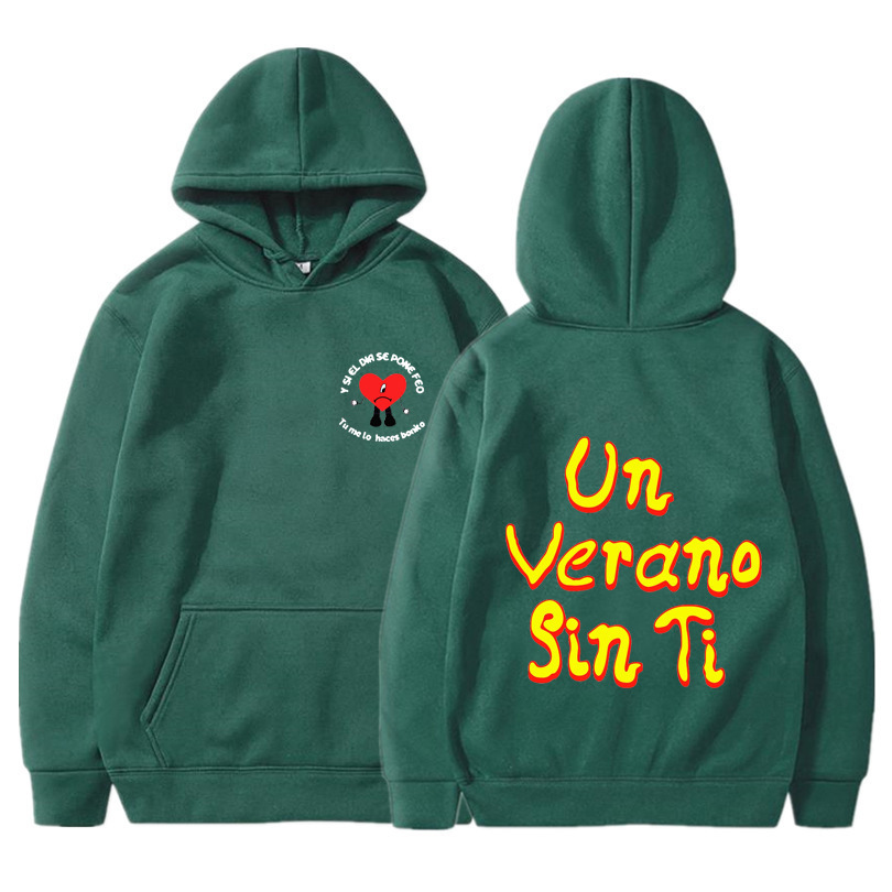 Nuevo otoño e invierno transfronterizo un verano sin ti bad bunny nuevo álbum sudadera con capucha
