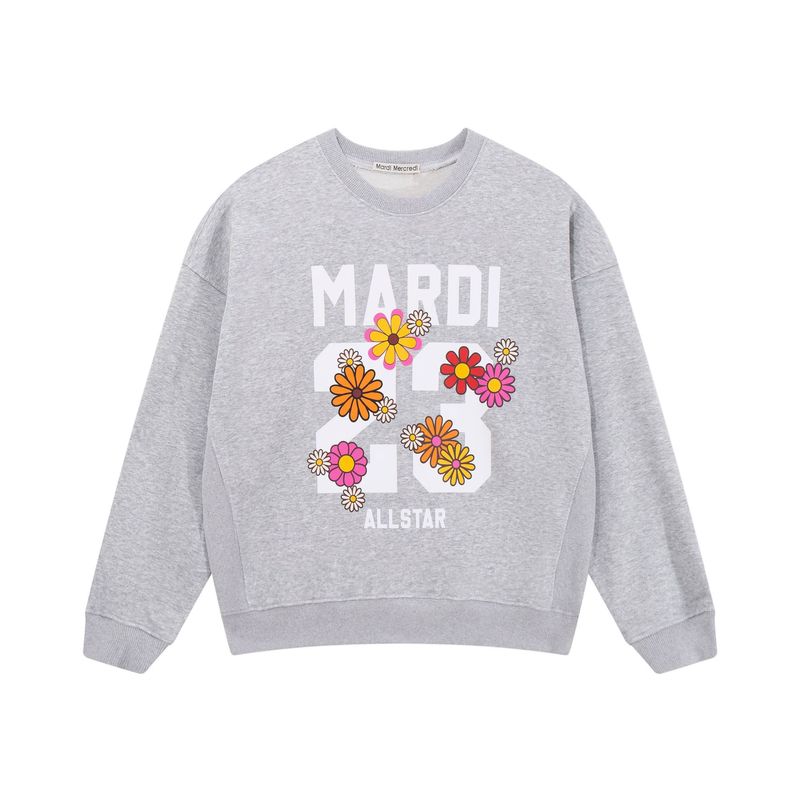 现货 韩版Mardi卫衣女小雏菊金高银同款印花刺绣字母圆领上衣|undefined