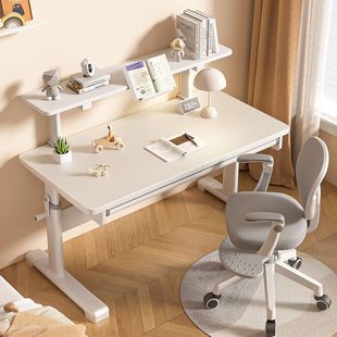 Solid Wood Children's Study Table Liftable Hole Board Writing Desk and Chair Set Primary School Student Study Desk Multi-Function