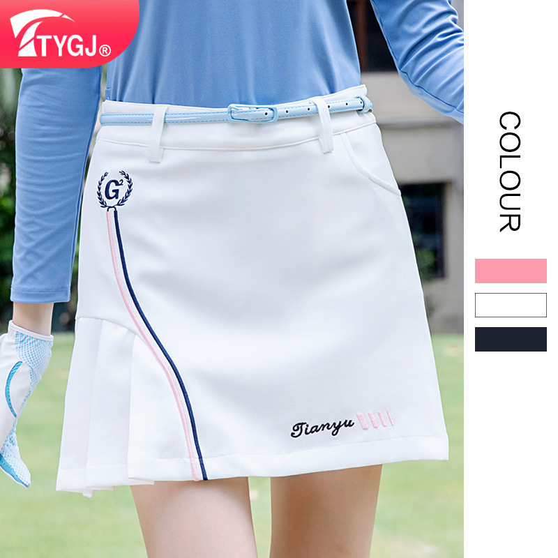 Ttygj Golf Skirt Women's Sports Skirt Anti-Exposure Pleated Tennis Skirt Lined Shorts High Elasticity