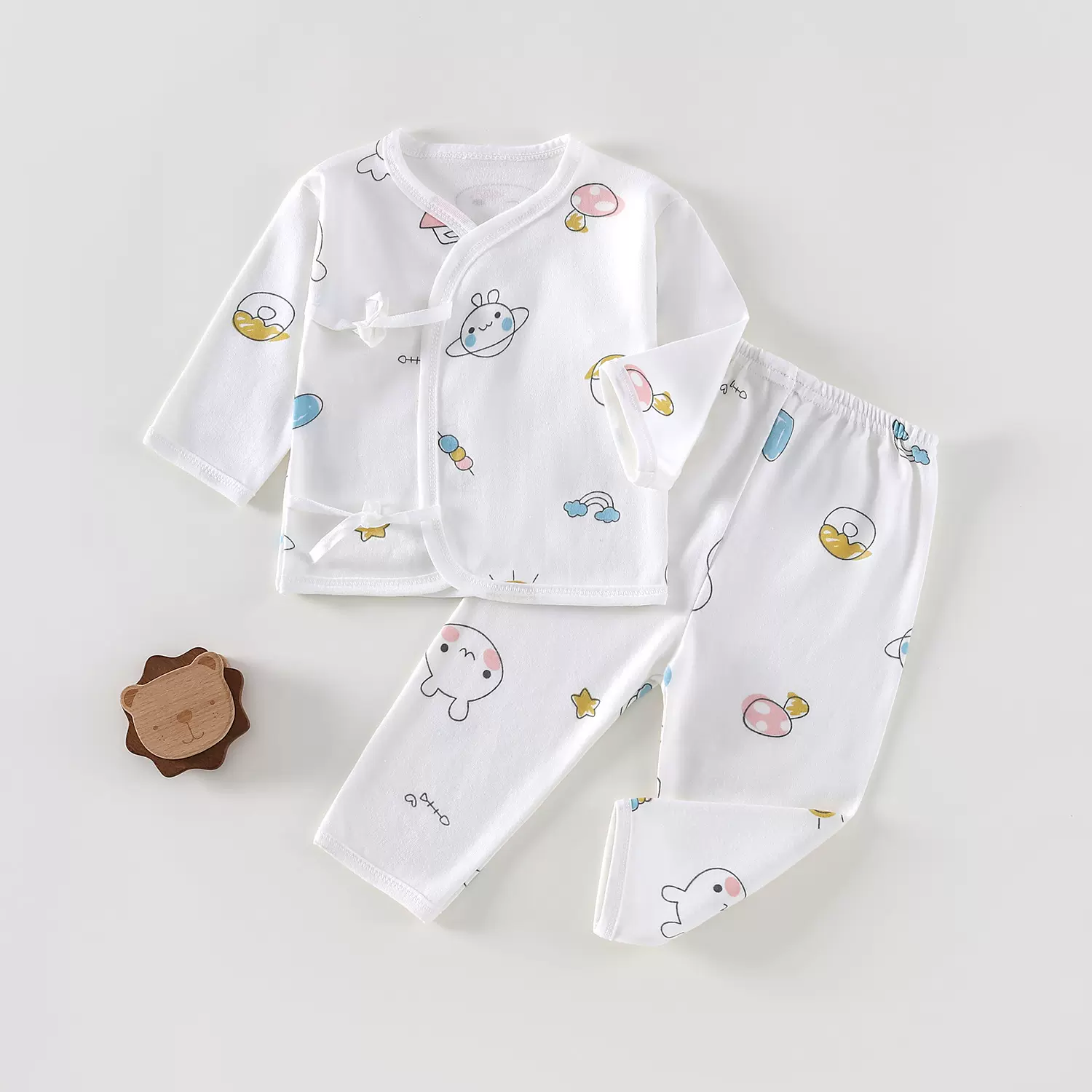 批发婴幼儿纯棉内衣新生儿衣服0-3-6个月男女宝宝套装纯棉睡衣裤