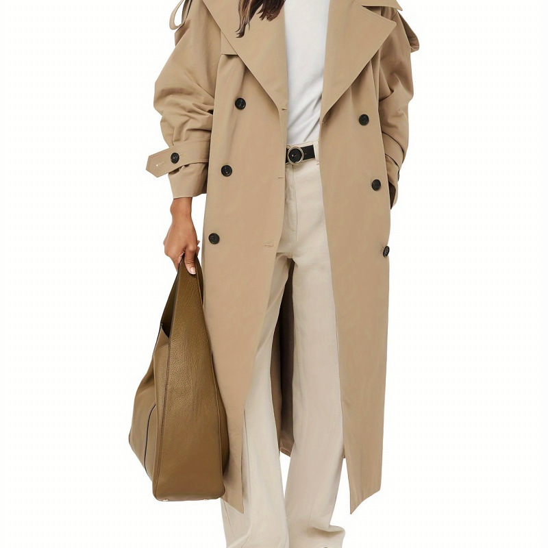 Oversized Windproof Trench Coat Double Womens Oversized 跨境|undefined