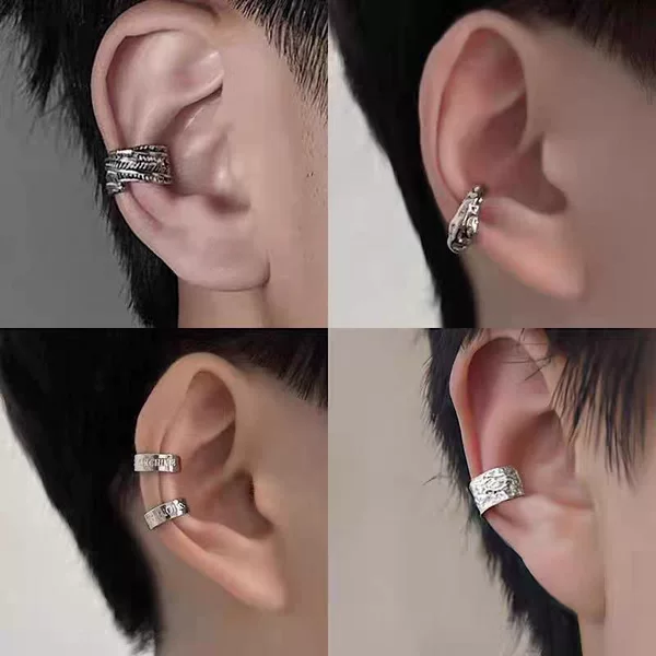 Non-Pierced Ear Clips, Niche Design Ear Cuffs, Men's Fake Ear Studs, Men's Ear Bone Clips, Fake Earrings, Ear Pendants, High-End Ear Accessories