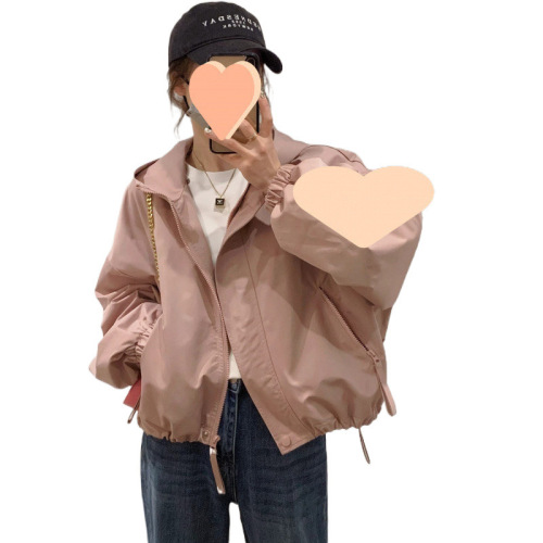 Bestselling Mint Man 2024 Hooded Jacket Spring New Casual Windbreaker Short Sleeve Petite Women's Loose Short Coat