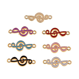 DIY drop oil jewelry accessories music note double hanging pendant accessories earrings earrings bracelet pendant handmade material
