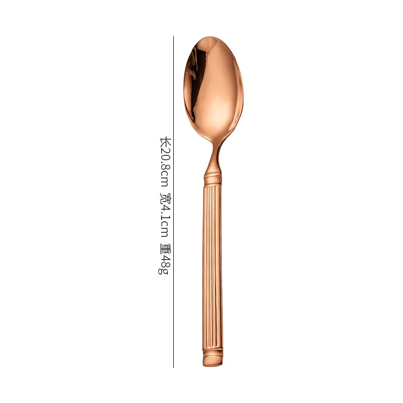 クロスボーダーローマ柱410ステンレス洋食食器5点セットナイフフォークスプーンホテル家庭用ステーキナイフデザートスプーン|undefined