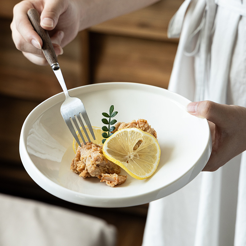 Tacos de cerámica de color sólido de alta calidad, tacos de platos occidentales, tacos de platos, tacos de pasta, tacos de ensalada.