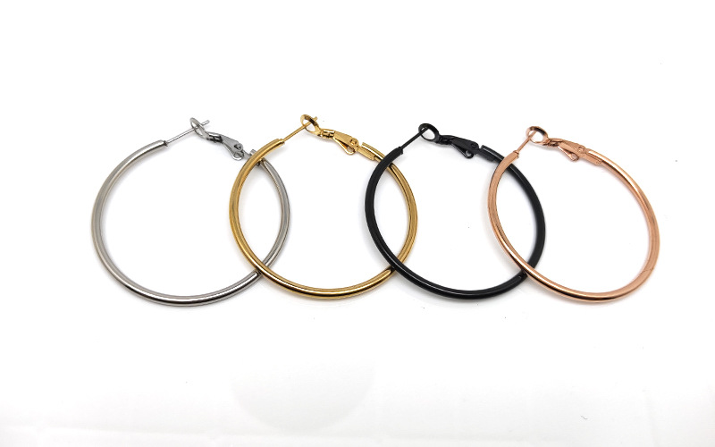 Simple Style Geometric Stainless Steel Plating Earrings 1 Pair