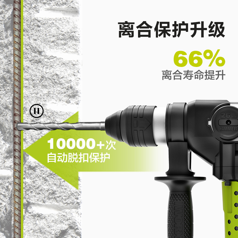 WIX martillo eléctrico ligero WU327D picador eléctrico de doble propósito taladro de impacto taladro de hormigón de alta potencia con embrague