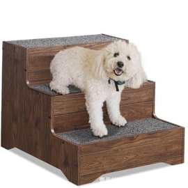 木制狗楼梯宠物爬架室内猫狗家具沙发上床梯防滑宠物用品实木爬梯