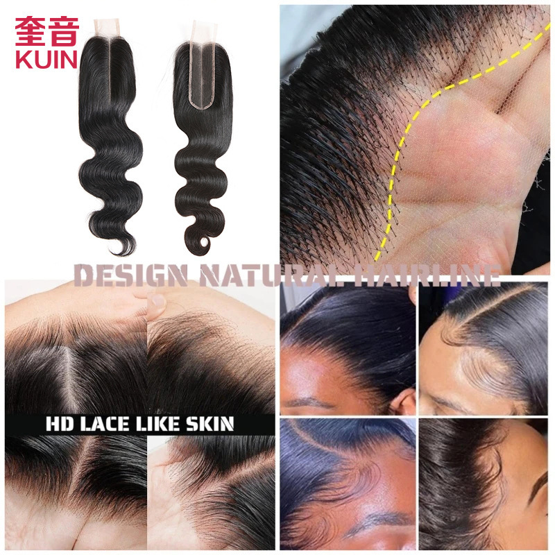 Real Human Hair Wig, Fully Hand-Tied, Hd Lace Hairpiece, High-Quality Lace Closure, One-Piece Women's Wig