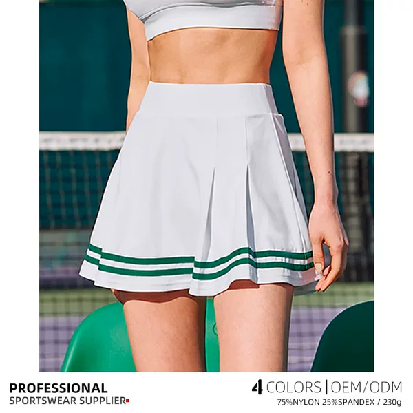 Summer Sports Short Skirt A-Line Trendy Ins Style Pure Color Lined Safety Pants Golf Skirt Tennis Skirt