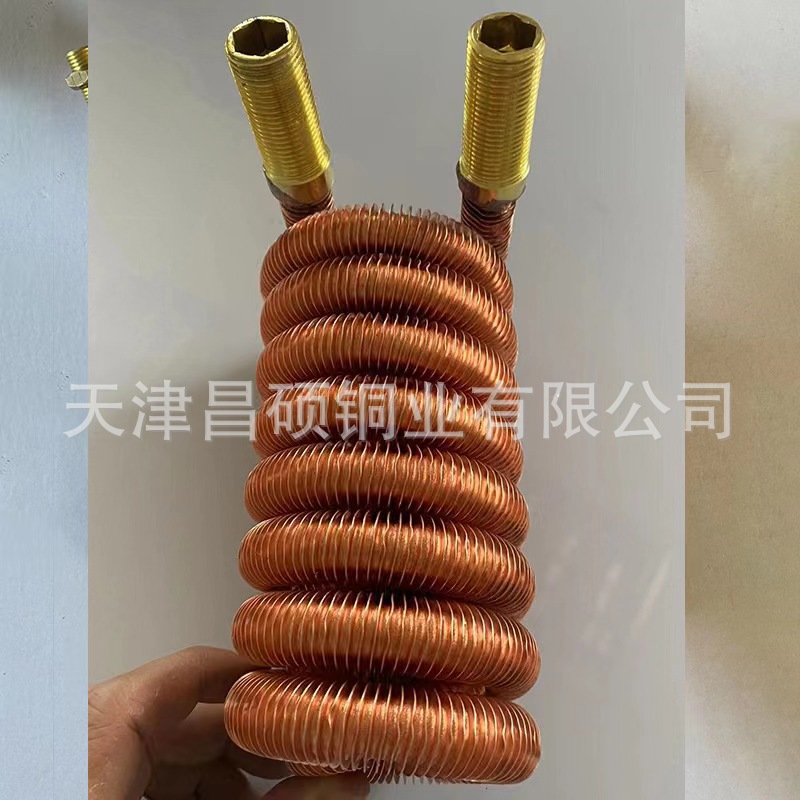 T2蒸汽翅片管 换热空气加热器绕片管 水冷铜管加工 烤箱用W型蛇形