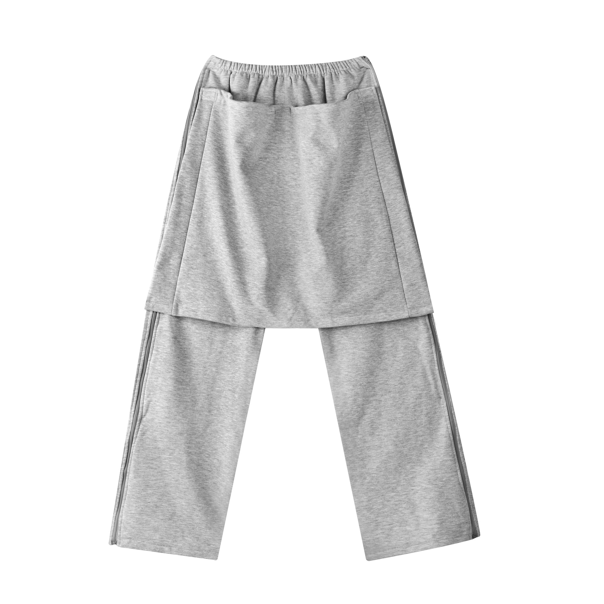 전면 커버 코튼 싱글 레이어 양면 지퍼 그레이