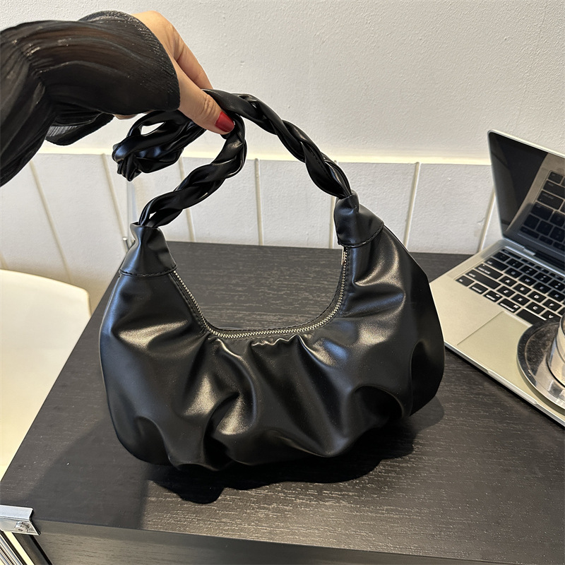 Cloud pleated single shoulder underarm bag with texture for women's 2024 new trendy internet celebrity handbag_senzul.com