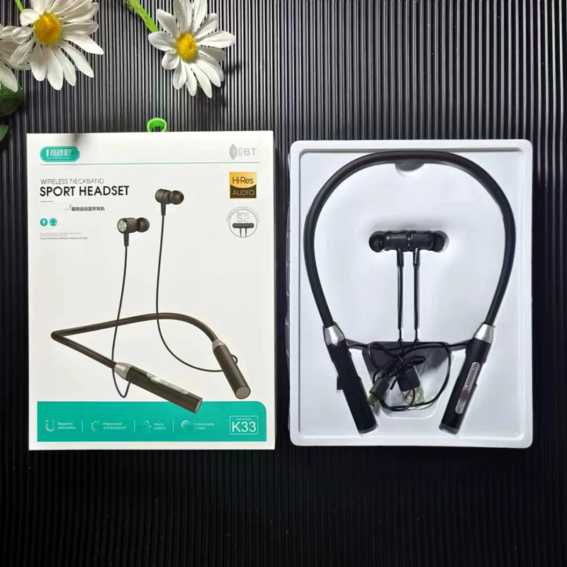Sports halter Bluetooth headset cross-border in-ear wireless Bluetooth headset with packing box in stock wholesale
