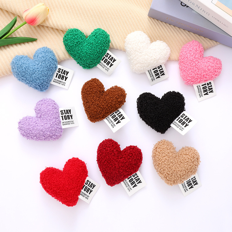 Autumn and Winter New Cotton-Filled Plush Heart Accessories Clothing Accessories Hats Clothing Accessories Sweet and Cute Peach Hearts