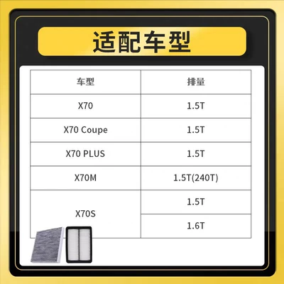 Suitable for Jietu X70 X70S Air conditioning filter