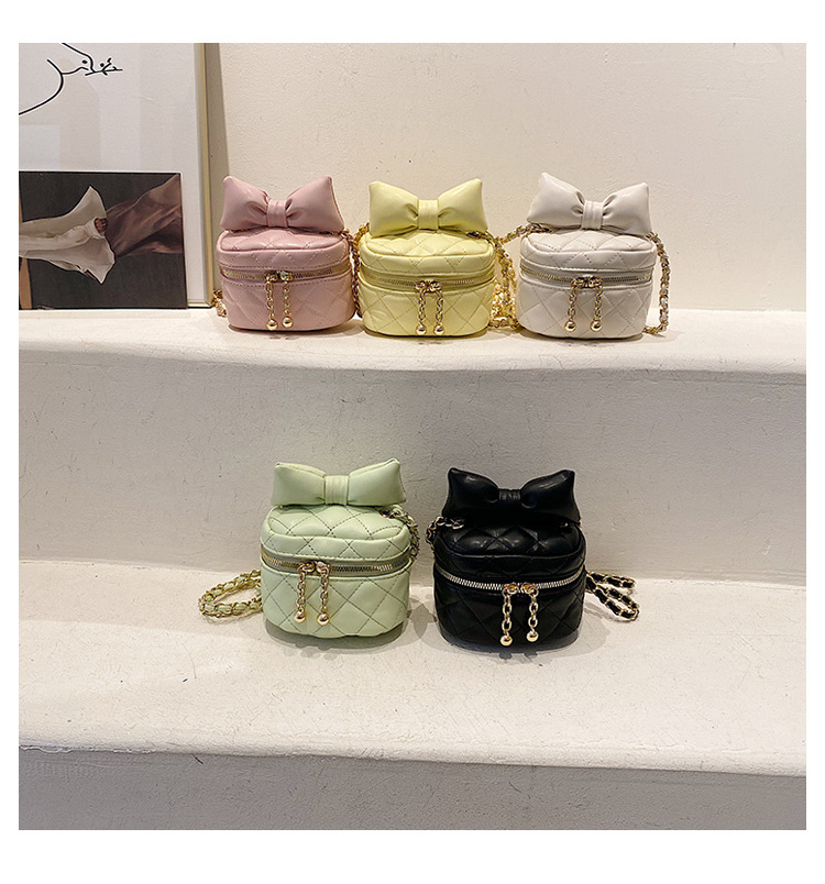 Femmes Toutes Les Saisons Faux Cuir Noeud D'arc Mignon Seau Fermeture Éclair Sac D'épaule display picture 3