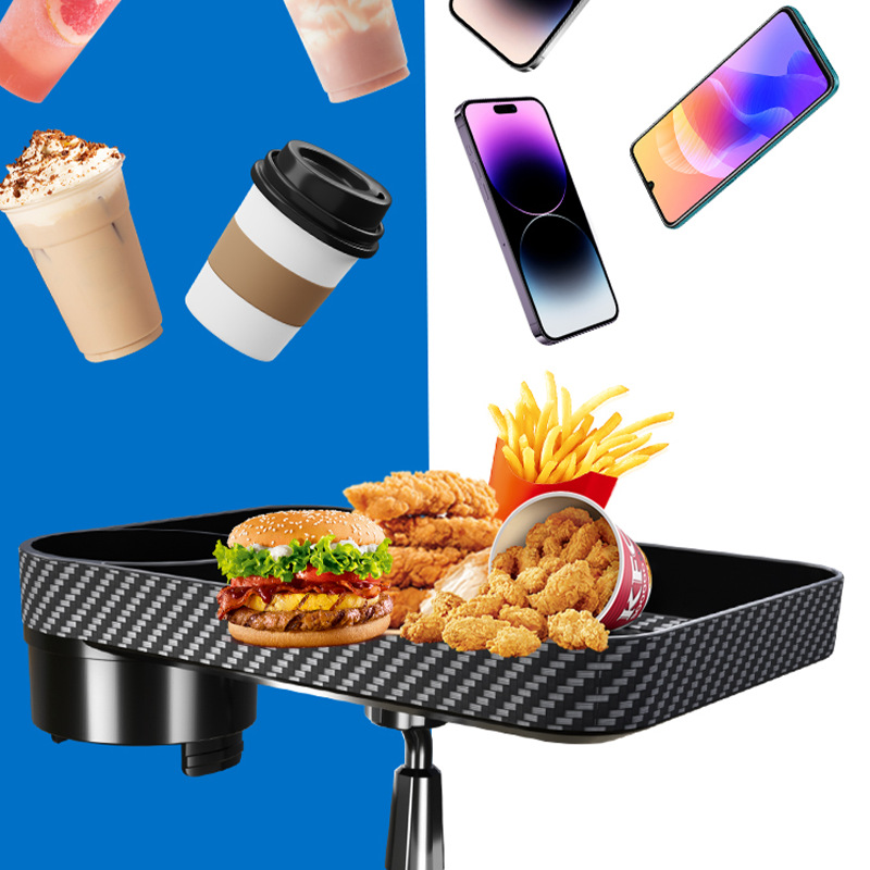 Venta caliente transfronteriza bandeja para portavasos de agua para automóvil bandeja bandeja redonda grande puede girar un punto dos estante para vasos de agua para automóvil