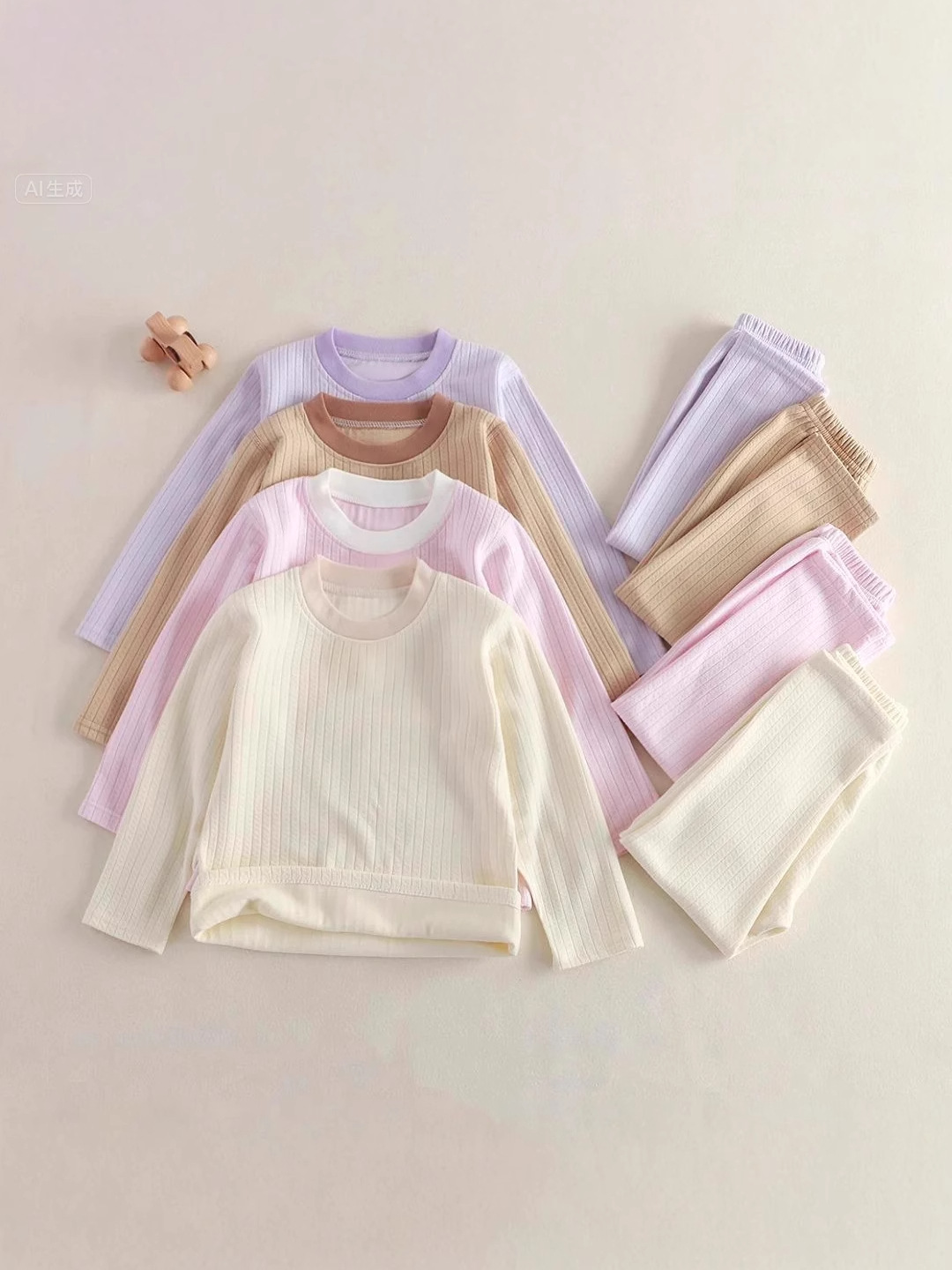 Jacquard de algodón de cuello redondo de dibujos animados set de ropa para el hogar de niños 2025 otoño y invierno nuevo Derong abrigo tejido de otoño pantalones de otoño