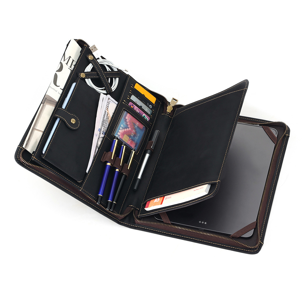 Nueva tableta de cuero genuino bolsa de negocios de moda de 9,7 pulgadas embrague de los hombres de la vendimia Crazy Horse de cuero tableta protectora caso