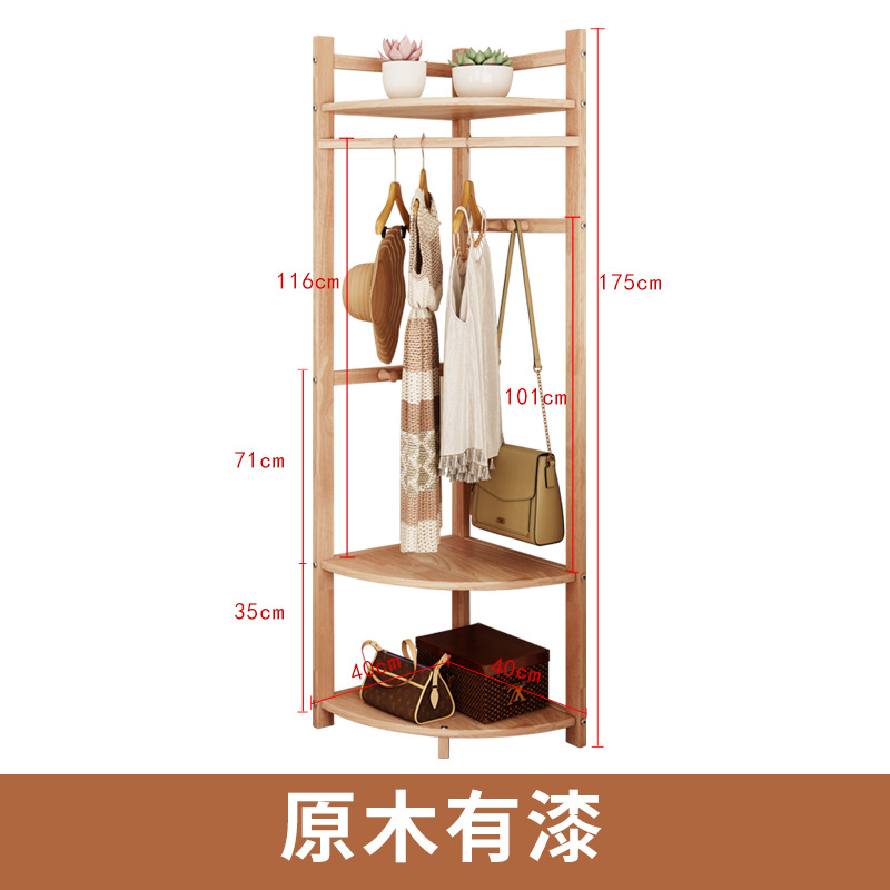 새로운 코너 단단한 나무 코트 랙 로그 페인트