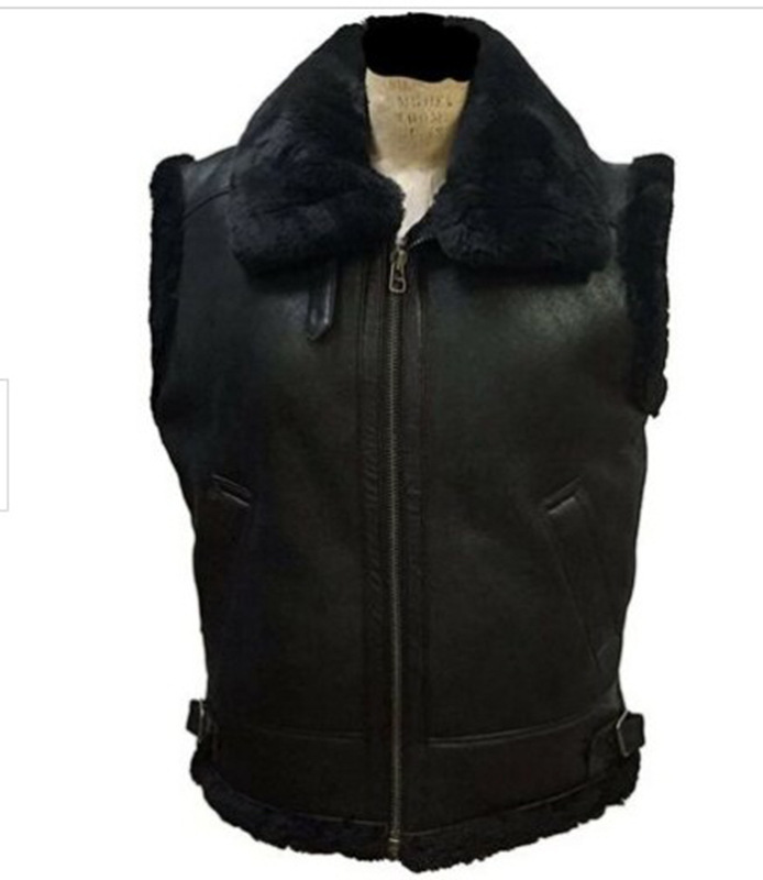 Aliexpress Independent Station Wish Sleeveless Fur Integrated Thickeneded Warm Zipper Cotton Men's Jacket 6526