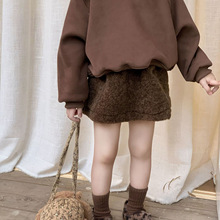 女童短裙秋冬新款韩版羊羔绒半身裙软糯毛绒绒裙子儿童裙子超舒服