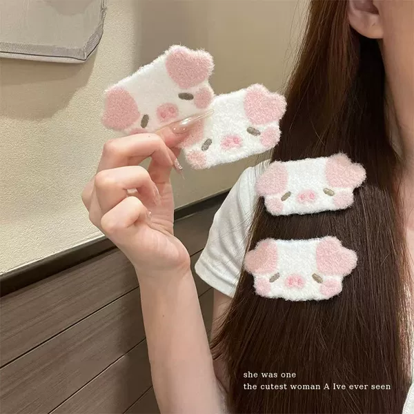Adult hair styling tool, cute little pig design, with Velcro fasteners, for women, also suitable for children, magic hair clips for bangs