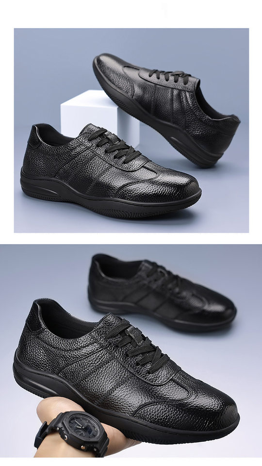 Giày da lỗ nam da bò lớp đầu, đế mềm chống trượt, thoáng khí, kiểu sneaker thể thao — Giày bệt GX màu trắng kem 88332, Giày bệt GX màu đen 88332 chi tiết 26