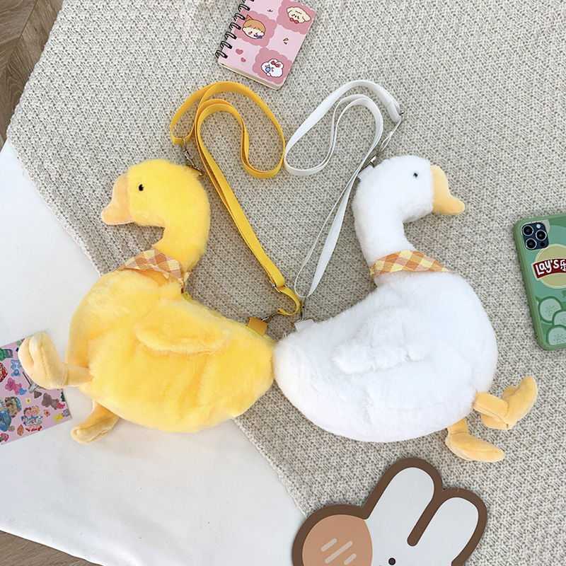 Spring, Autumn Season Women'S Gender Cute Style Women's Small Plush Animal Cute Square Zipper Crossbody Bag