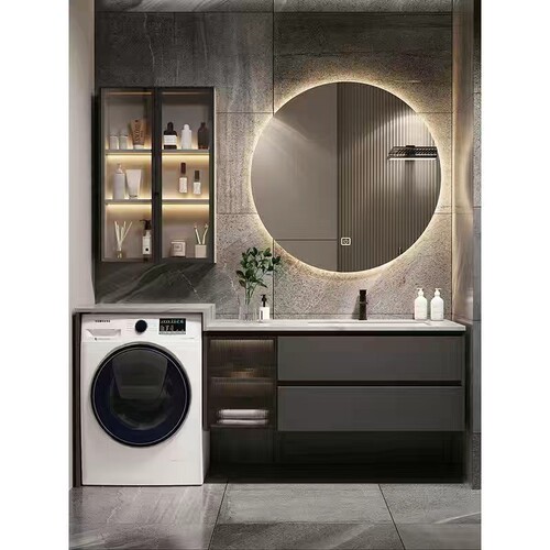 A947 bathroom washing machine cabinet bathroom cabinet combination slate ceramic basin integrated basin wash basin package installation