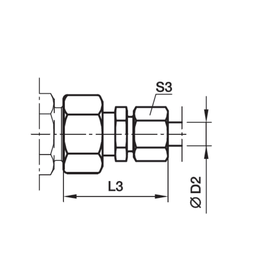 Parker派克硬管接头EO卡套DIN接头 KOR不锈钢S系列KOR16/10SOMD71