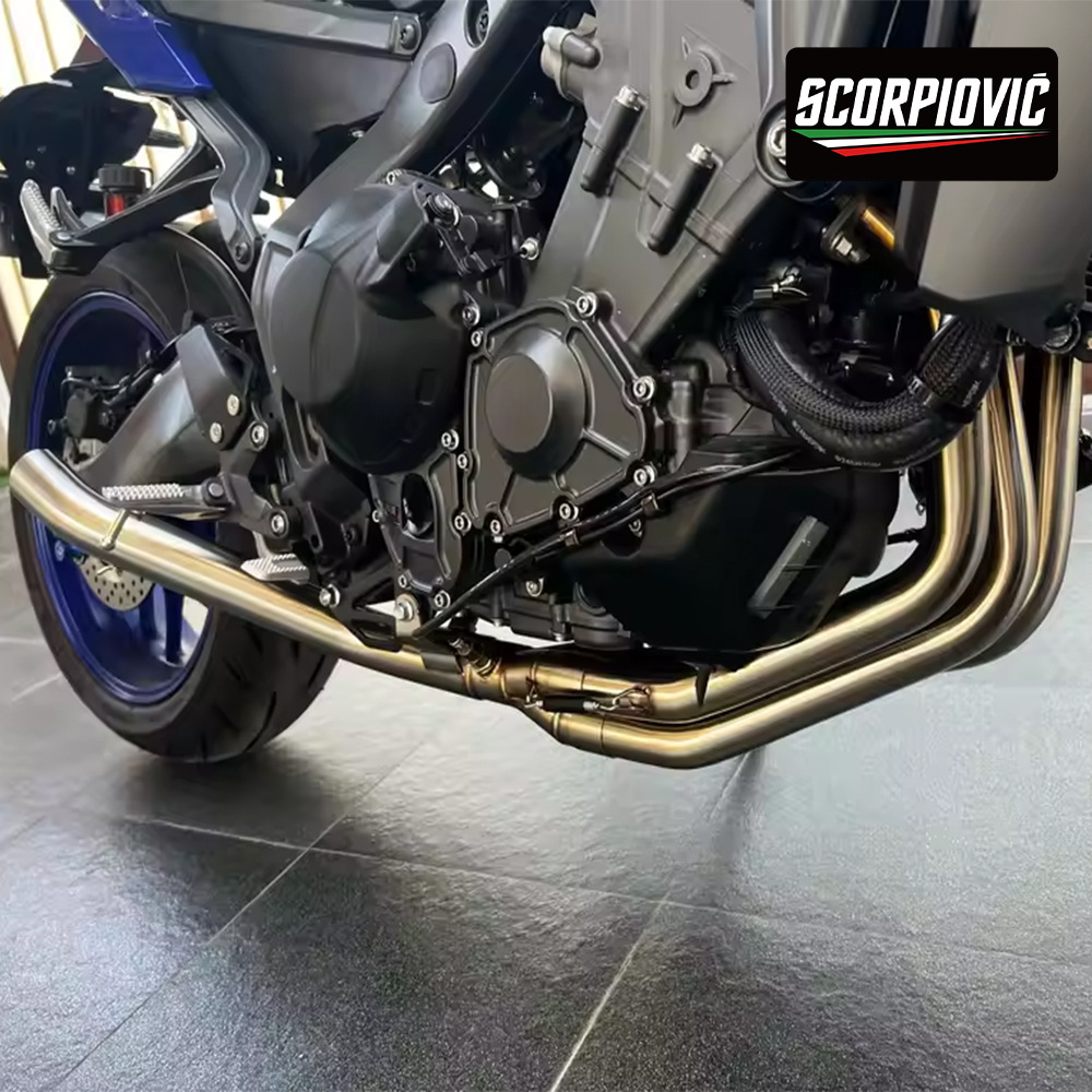 Motorcycle Mt09 Special Front Exhaust Pipe Tail Muffler Set Non-Destructive Installation 2021-2025