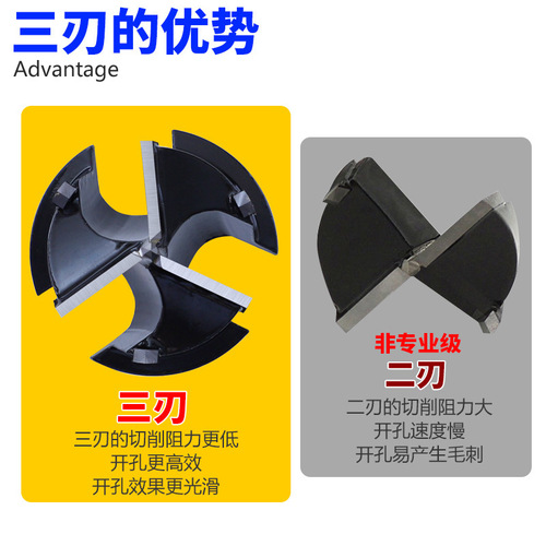 35mm hinge hole opener with limit three-blade alloy reaming drill woodworking cabinet door hinge drilling tool