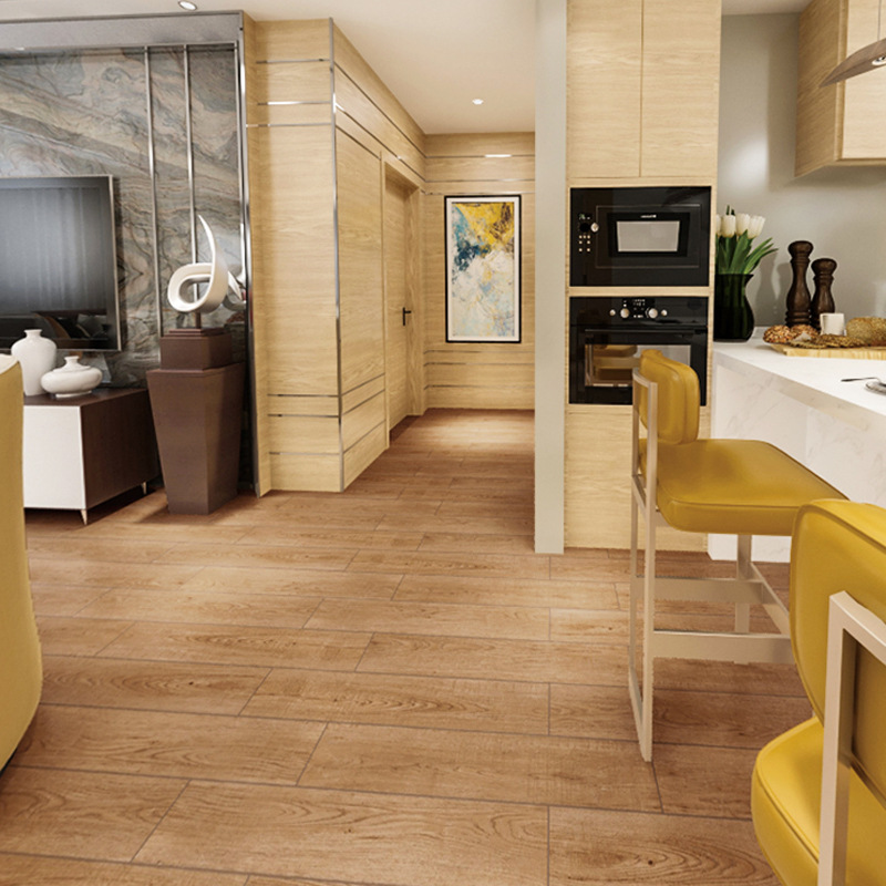 Round edged wood grain brick Imitation wood Bedroom floor tile Northern Europe a living room Large board Wood blocks 800x150