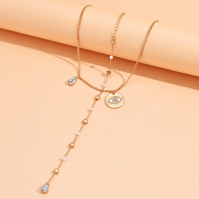 1 Piece Original Design Eye Imitation Pearl Alloy Plating Inlay Rhinestones Womenu0027S Pendant Neck