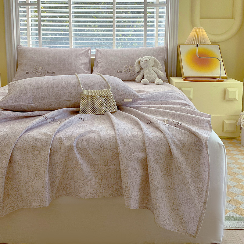 Nueva clase A algodón floral viejo y grueso sábana gruesa de una sola pieza de algodón puro 100 ropa de cama individual de dormitorio de primavera y verano de tres piezas